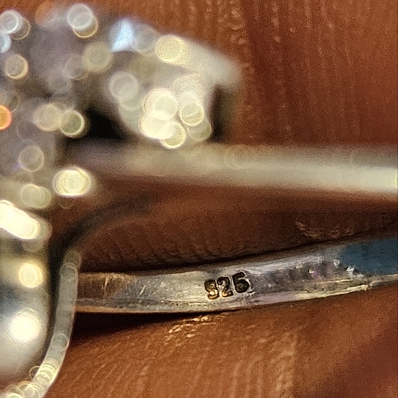 Sapphire & Cz Silver Size 7 Ring - Picture 6 of 10